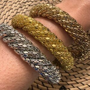 Gold and Silver Braided Bracelets